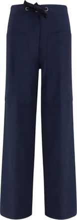 Forte_Forte drawstring cotton bull trousers - women - Cotton - II - Blue