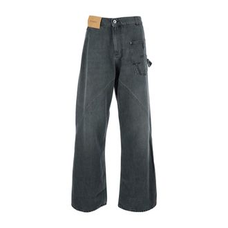 J.W.Anderson Jeans, Heren, Grijs, W30, Katoen, Twisted Workwear Jeans
