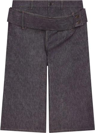 Courr&egrave;ges Double-belted Denim Shorts - Heren - Denim shorts - Grijs - W31 - Denim - Korte Broeken