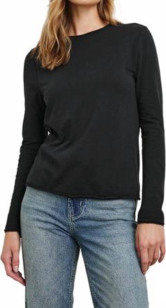 Rails Long Sleeve Crew Neck T-Shirt In Black