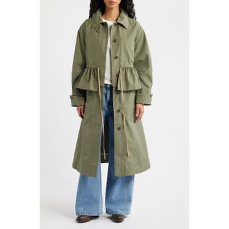 Damson Madder Myrtle Water Repellent Convertible Trench Coat in Sage at Nordstrom, Size 16 Us