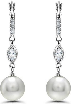 Christian Siriano Cubic Zirconia & Imitation Pearl Drop Earrings in Silver at Nordstrom Rack