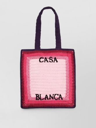 Casablanca crochet logo tote bag dual handles