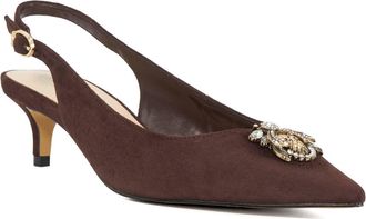 Dune London Womens Ladies Context - Bug Embellished Kitten Heels - Brown - Size UK 5