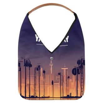 Generic Labor Day Pattern Reusable Lightweight Grocery Bags - Foldable Into Compact Pouch, Washable & Sturdy, Multipurpose for Shopping and Travel