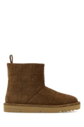 Fendi Brown Suede Ankle Boots