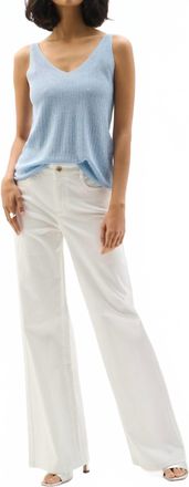 Joseph Ribkoff Metallic Rhinestone Camisole Tank In Sky Blue