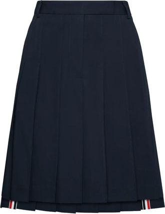 Thom Browne Pleated Wool Midi Skirt