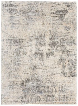 Tapiso Alfombra de sal&oacute;n beige claro gris rayas shaggy 80 x 150 cm