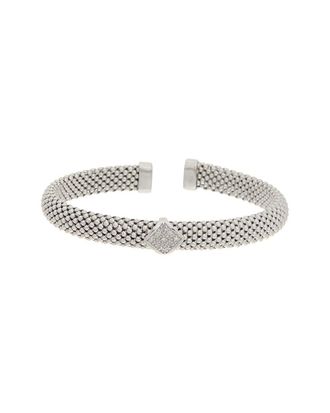 Meshmerise 18K Rose Gold Vermeil 0.12 Ct. Tw. Diamond Bangle Bracelet