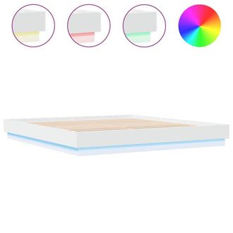 Berkfield Home Bed Frame with LED without Mattress White 180x200 cm Super King
