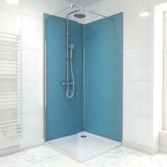 Aurlane Set di 2 Pannelli Murali in Alluminio blu 90+90x210 cm con Profili anodizzato lucido - wallit