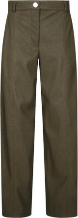 Pinko Barolo Pantalone Effetto - Dames - Broeken - Groen - 2XS - Polyester - Broeken
