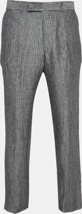 HUGO BOSS Boss By Hugo Boss Grey Pinstripe Linen Straight-Leg Trousers