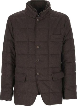 Fay Giacca Corta Double-Front in Piuma - - Jackets - Uomo - Marrone - S