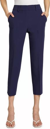 Milly Nicola High Waist Cady Pants In Navy