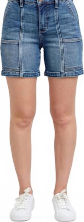 Judy Blue Womens Jackie Utility Mid Shorts In Blue