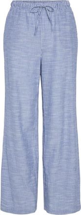 Pieces Womens Pcapia Hw Wide Pants Mm Trouser, Nautical Blue/Stripes: Bright White, M
