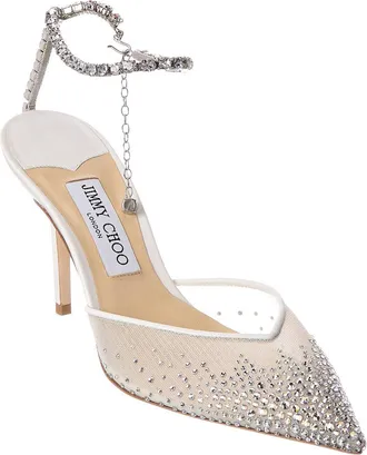 Jimmy Choo London Saeda 85 Crystal Mesh Pump