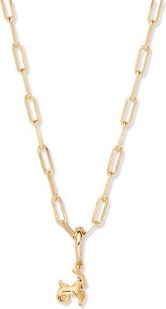 Brook & York Aries Zodiac Charm Paperclip Necklace in Gold/capricorn at Nordstrom