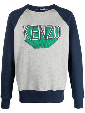 Kenzo logo-print colour-block sweatshirt - Grey
