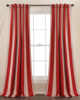 Triangle Home Fashions Julia Stripe Room Darkening Window Curtain