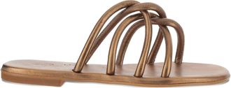 Kima&iuml; leather flat sandals - women - Leather/Leather/Leather - 35.5 - Brown
