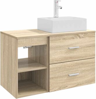 vidaXL Juego De Muebles De Ba&ntilde;o 2 Uds. Roble Sonoma Vidaxl
