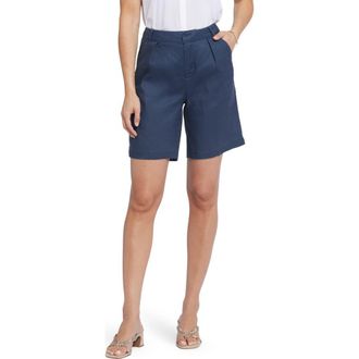 NYDJ Relaxed Linen Blend Shorts in Oxford Navy at Nordstrom, Size 16P