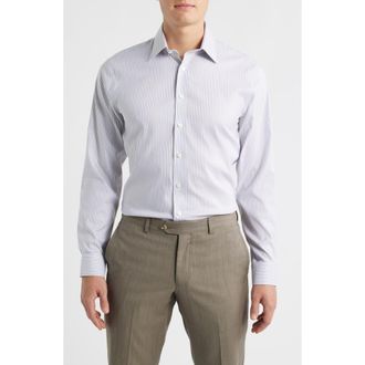 Nordstrom Trim Fit Stripe Premium Performance Twill Dress Shirt in Blue- Red Torres Stripe at Nordstrom, Size 15.5 - 32