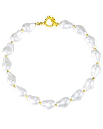 Liv Oliver 18K Plated 21-15Mm Pearl Baroque Chunky Necklace