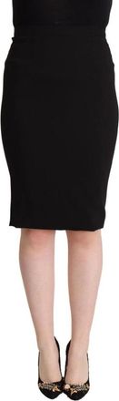 Dolce & Gabbana Zwarte hoge taille potloodrok - Dames - Midirokken - Zwart - 2XS - Spandex - Rokken