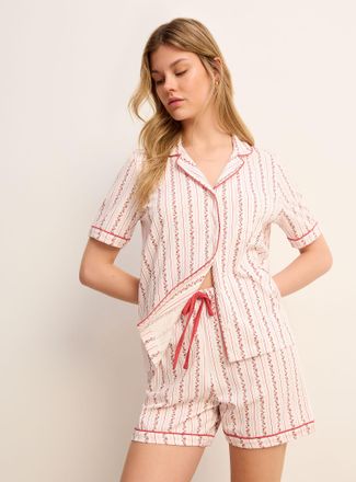 Miiyu Womens Ultra-comfortable piped pyjama set