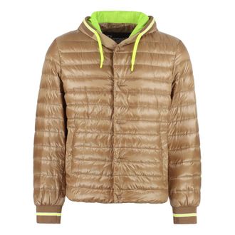Herno Hooded Ultra-Light Down Jacket - Heren - Gewatteerde jassen - Bruin - M - Katoen - Jassen