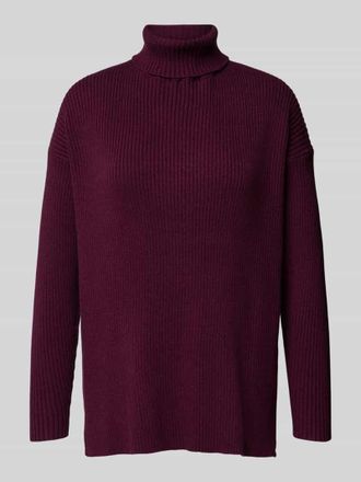 Soyaconcept Strickpullover mit Rollkragen Modell KANITA in Bordeaux Melange, Gr&ouml;&szlig;e M