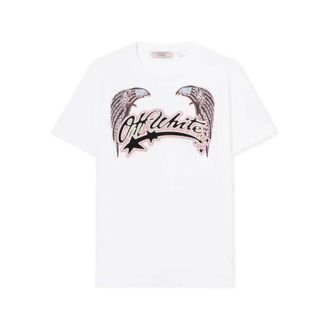 Off-white T-shirt Grafica con Motivo ad Ali - - Tops - Uomo - Bianco - L