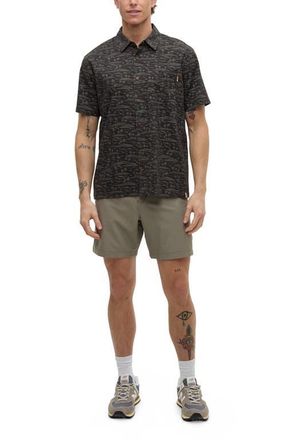 tentree Redwood Pocket Shirt in Meteorite Black/palm at Nordstrom, Size Xx-Large