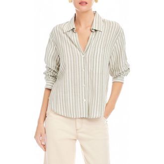 Fifteen Twenty Leighton Ruched Sleeve Shirt in Sage at Nordstrom, Size Small