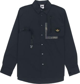 adidas originals Chest Solid Color Long Sleeves Shirt Black H58071