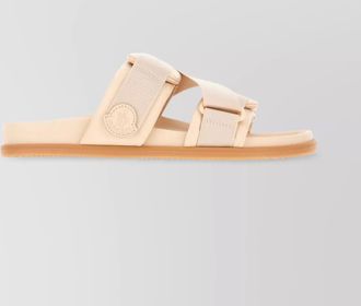 Moncler leather and fabric sandals