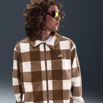 Nike Mens Nike SB Essential Skate Shirt Jacket in White | HV1421-133