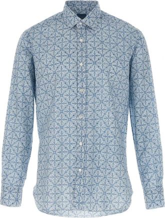 Barba Vintage Shirt - Heren - Casual Overhemden - Blauw - M - Overhemden