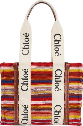 Chlo&eacute; Chlo&eacute; Womens Woody Medium Tote Bag - Red Wool - One Size