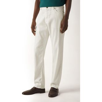 Ermenegildo Zegna Slim Fit Jeans in White at Nordstrom, Size 38