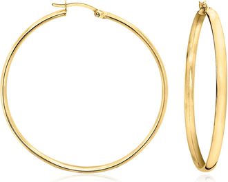Ross-Simons 18kt Gold Over Sterling Flat Hoop Earrings