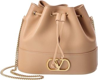 Valentino Vlogo Leather Bucket Bag
