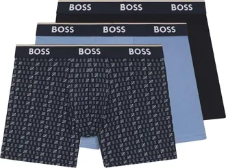 HUGO BOSS Heren Boxershort (Pakket van 3) (Blauw/Zwaar)