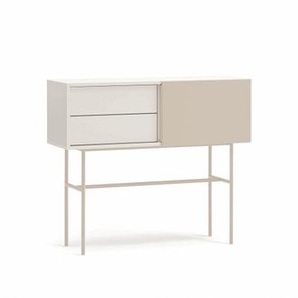 Teulat Consola 2 cajones 1 puerta corredera crema y arena