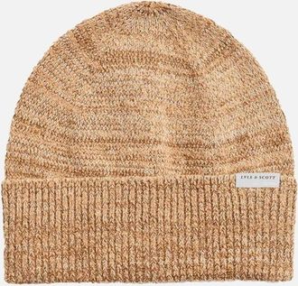 Lyle & Scott Mens Lyle & Scott Multi Marl Beanie Tigers Eye Marl - Brown - Size: ONE