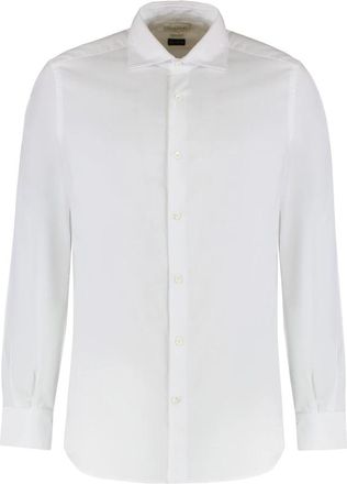 Slowear Glanshirt Slim-fit Oxford Katoenen Overhemd - Heren - Zakelijke Overhemden - Wit - 2XL - Katoen - Overhemden